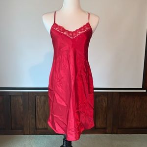 Vintage Red silky satin dress